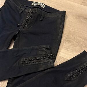 J Brand Navy Blue Lace-Up Jean Pant